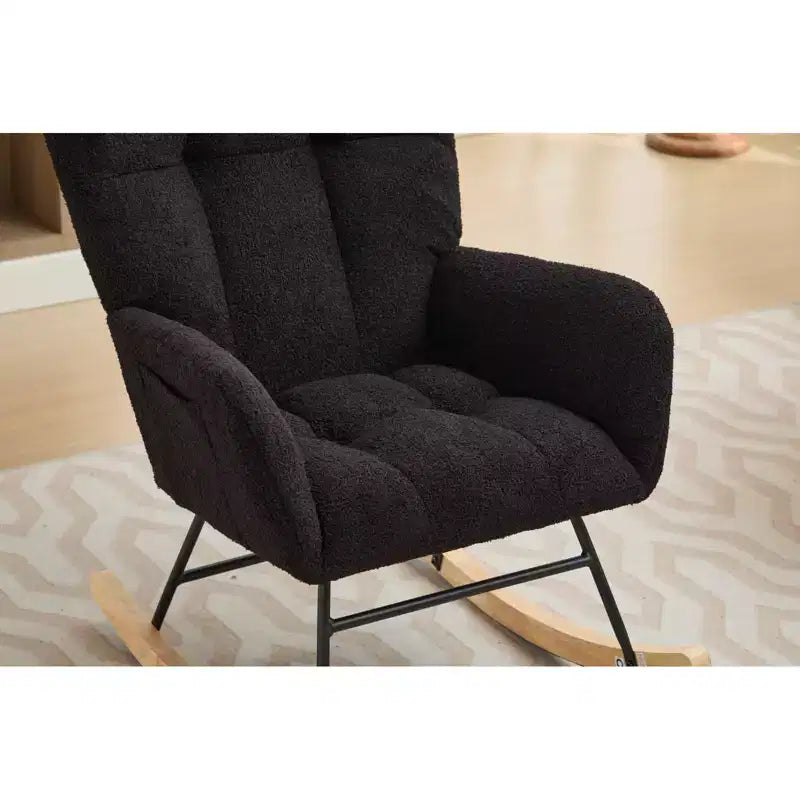 Fauteuil à bascule pour chambre d'enfant, planeur rembourré avec dossier haut, fauteuil de lecture d'appoint, fauteuil confortable, fauteuil inclinable pour chambre à coucher ou salon