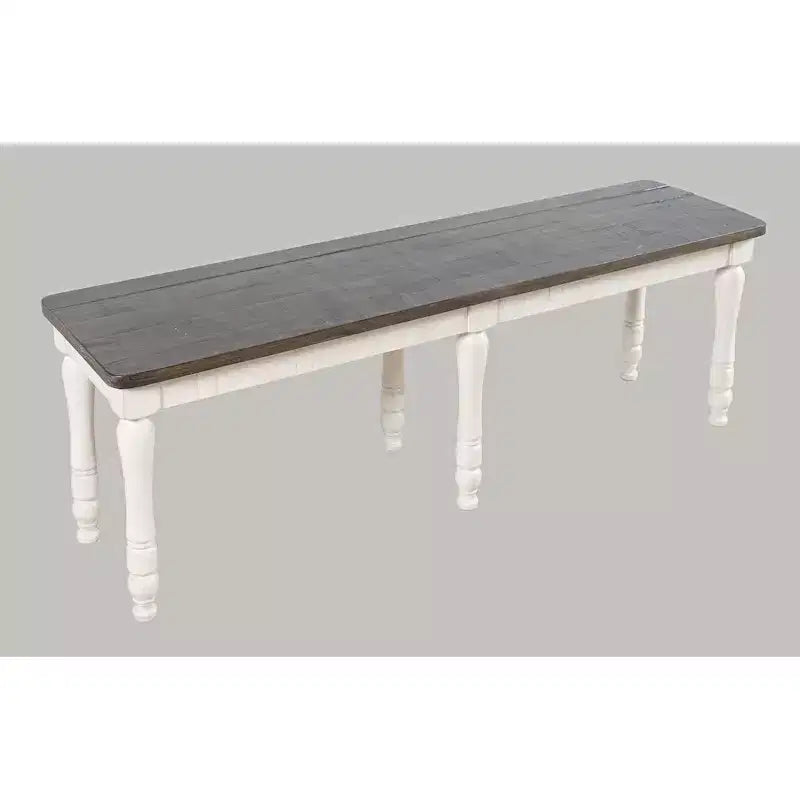Banc de salle à manger rustique en pin recyclé de 54 po