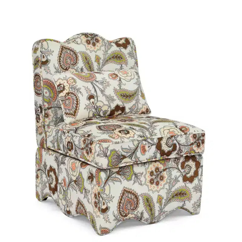 Chaise de salle à manger individuelle en flanelle avec coussin d'assise et dossier moelleux, sans accoudoirs, l'oreiller assorti peut être utilisé comme coussin lombaire