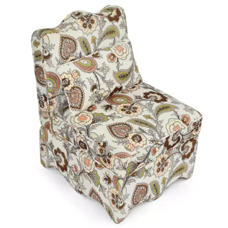 Chaise de salle à manger individuelle en flanelle avec coussin d'assise et dossier moelleux, sans accoudoirs, l'oreiller assorti peut être utilisé comme coussin lombaire