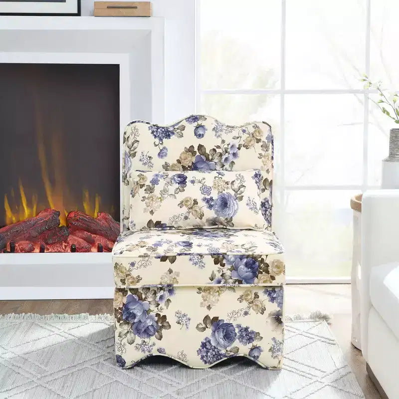 Chaise de salle à manger individuelle en flanelle avec coussin d'assise et dossier moelleux, sans accoudoirs, l'oreiller assorti peut être utilisé comme coussin lombaire