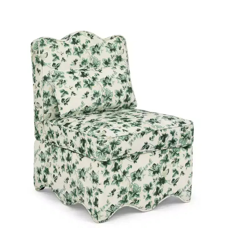 Chaise de salle à manger individuelle en flanelle avec coussin d'assise et dossier moelleux, sans accoudoirs, l'oreiller assorti peut être utilisé comme coussin lombaire