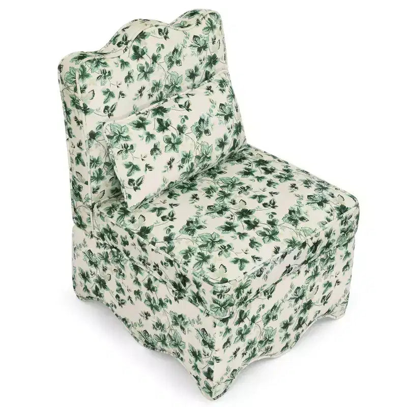 Chaise de salle à manger individuelle en flanelle avec coussin d'assise et dossier moelleux, sans accoudoirs, l'oreiller assorti peut être utilisé comme coussin lombaire