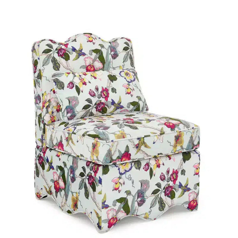 Chaise de salle à manger individuelle en flanelle avec coussin d'assise et dossier moelleux, sans accoudoirs, l'oreiller assorti peut être utilisé comme coussin lombaire
