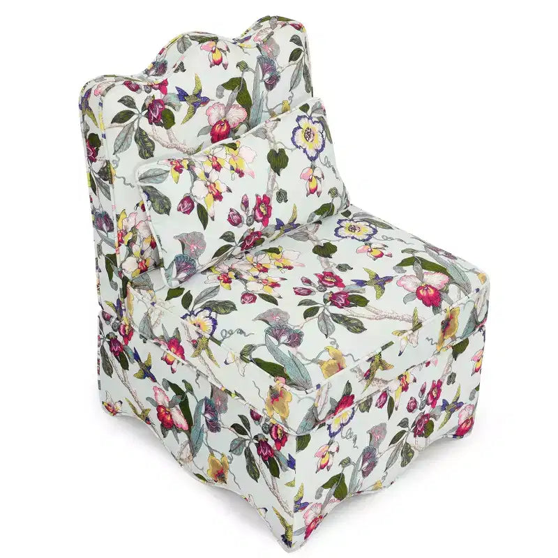 Chaise de salle à manger individuelle en flanelle avec coussin d'assise et dossier moelleux, sans accoudoirs, l'oreiller assorti peut être utilisé comme coussin lombaire