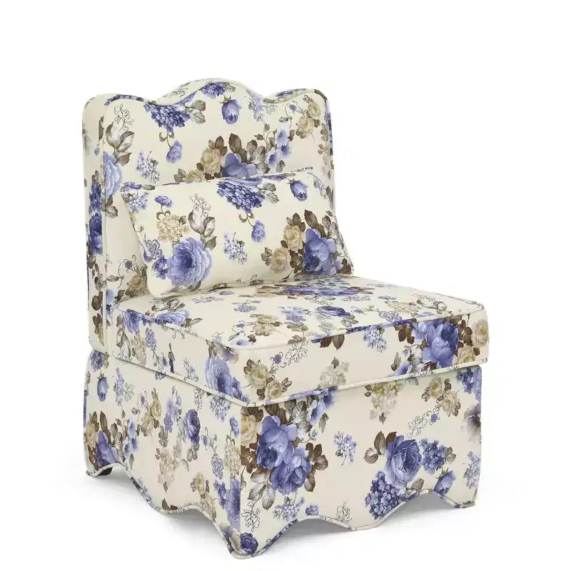 Chaise de salle à manger individuelle en flanelle avec coussin d'assise et dossier moelleux, sans accoudoirs, l'oreiller assorti peut être utilisé comme coussin lombaire