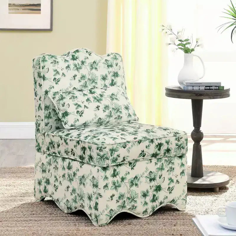 Chaise de salle à manger individuelle en flanelle avec coussin d'assise et dossier moelleux, sans accoudoirs, l'oreiller assorti peut être utilisé comme coussin lombaire