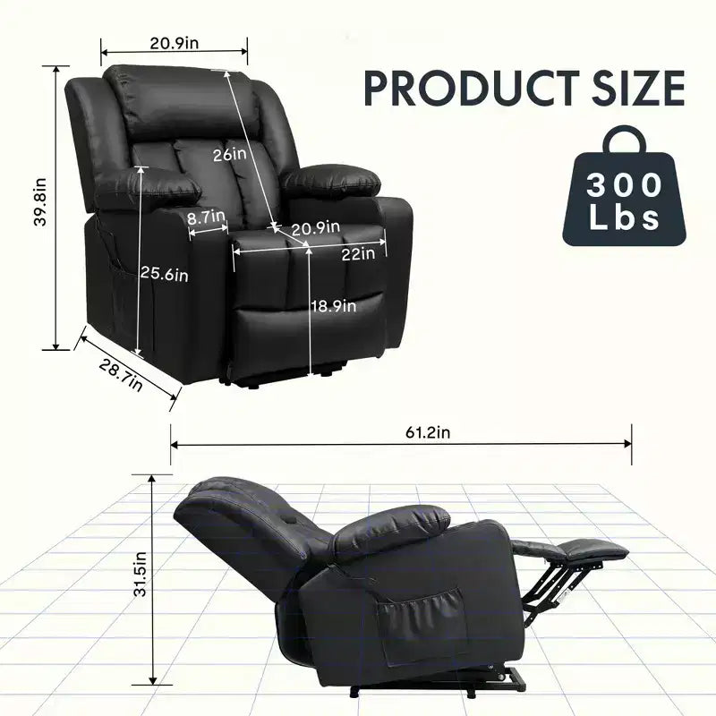 Fauteuil inclinable électrique XL31 avec massage pour personnes âgées