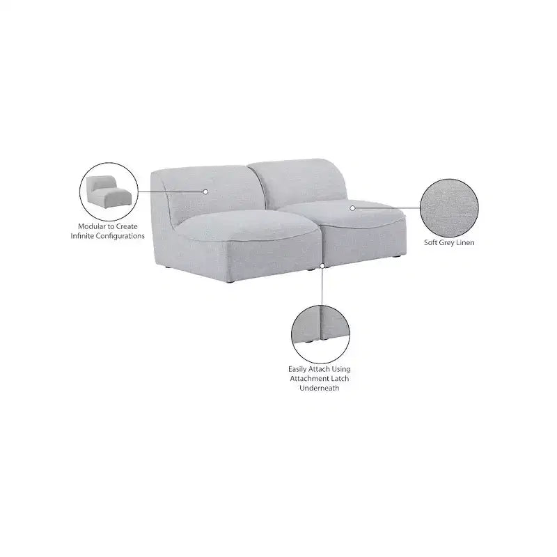Canapé modulaire texturé en lin durable Miramar
