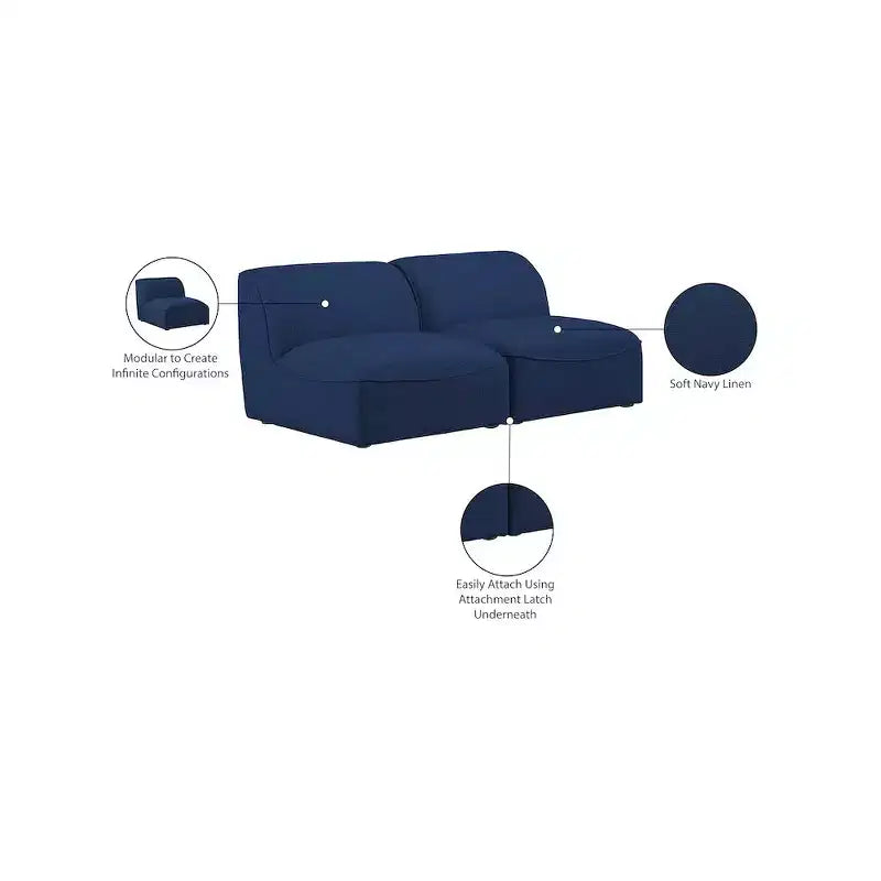 Canapé modulaire texturé en lin durable Miramar
