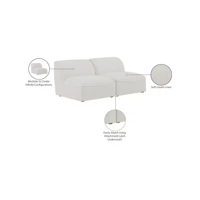 Canapé modulaire texturé en lin durable Miramar