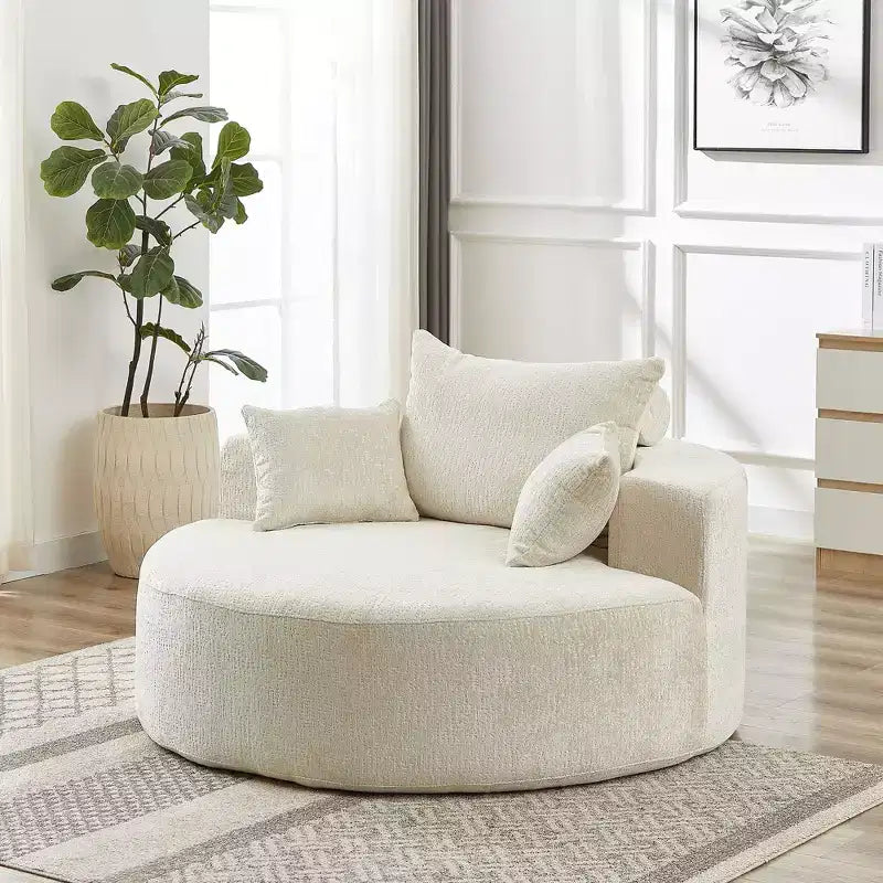 Canapé simple en chenille verte de 55 pouces de long pour salon, chambre à coucher, et salle de projection (pas un fauteuil pivotant). Aucun assemblage requis.