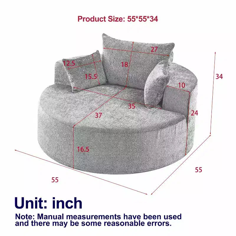 Canapé simple en chenille verte de 55 pouces de long pour salon, chambre à coucher, et salle de projection (pas un fauteuil pivotant). Aucun assemblage requis.