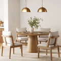 Chaise de salle à manger scandinave avec dossier Marron clair