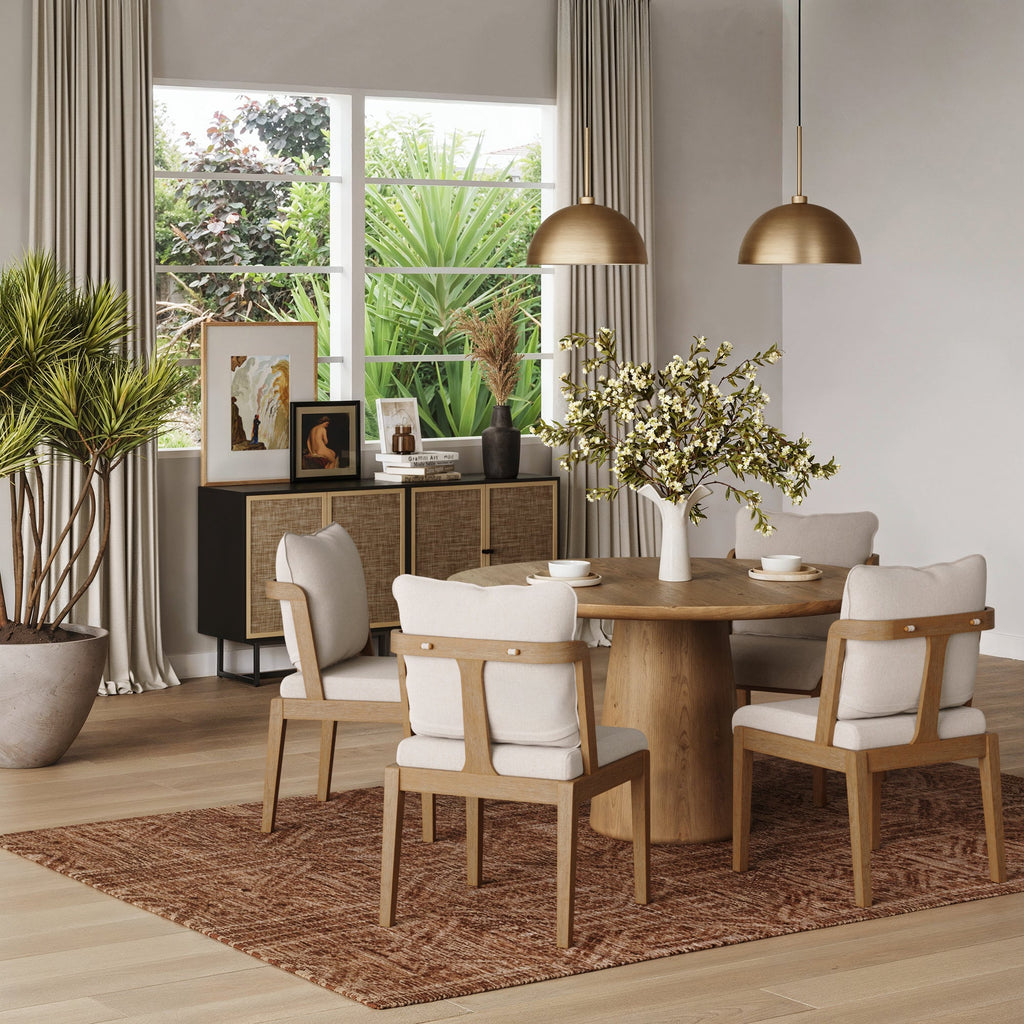 Chaise de salle à manger scandinave avec dossier Marron clair