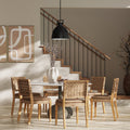 Chaise de salle à manger en faux daim marron clair