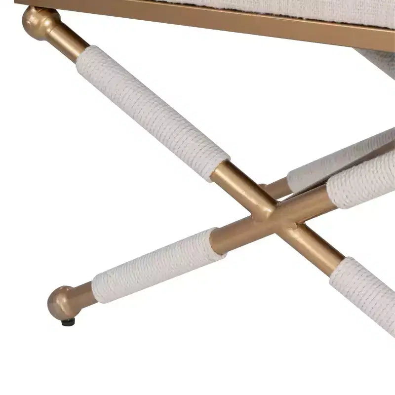Tabouret d'appoint Ashburn Campagne lin doré