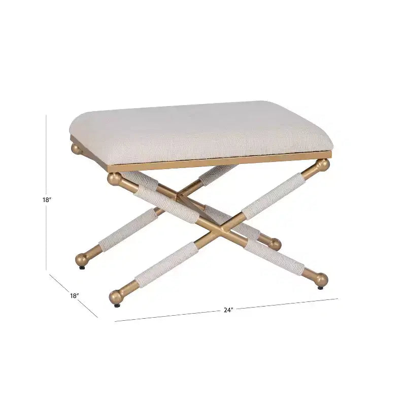 Tabouret d'appoint Ashburn Campagne lin doré