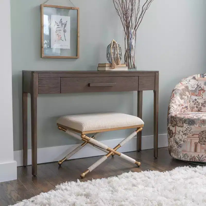 Tabouret d'appoint Ashburn Campagne lin doré