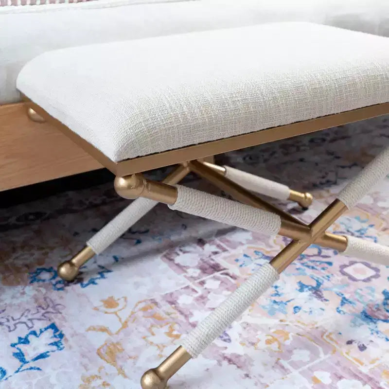 Tabouret d'appoint Ashburn Campagne lin doré