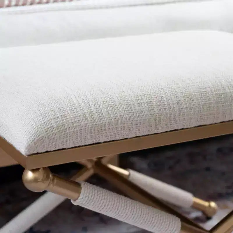 Tabouret d'appoint Ashburn Campagne lin doré