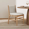Chaise de salle à manger en corde tressée dossier en bois brossé clair