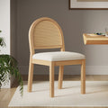 Chaise de salle à manger en bouclette et rotin Pin chaud