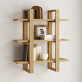 Étagère murale flottante modulaire en bois massif marron clair