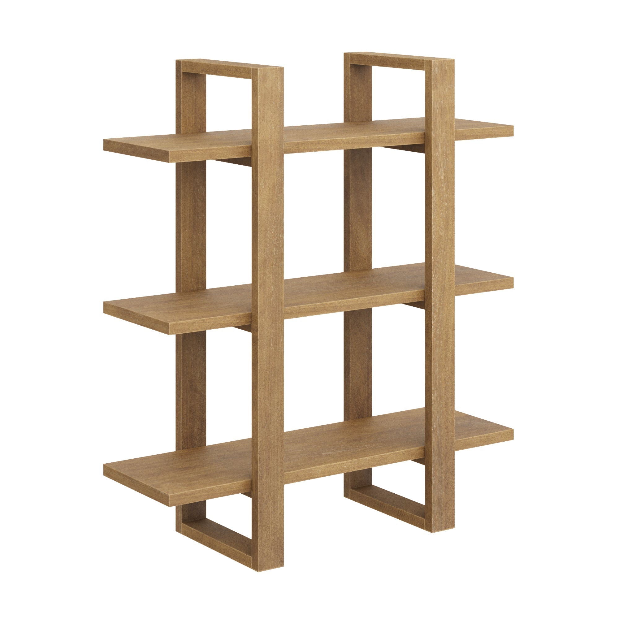 Étagère murale flottante modulaire en bois massif marron clair