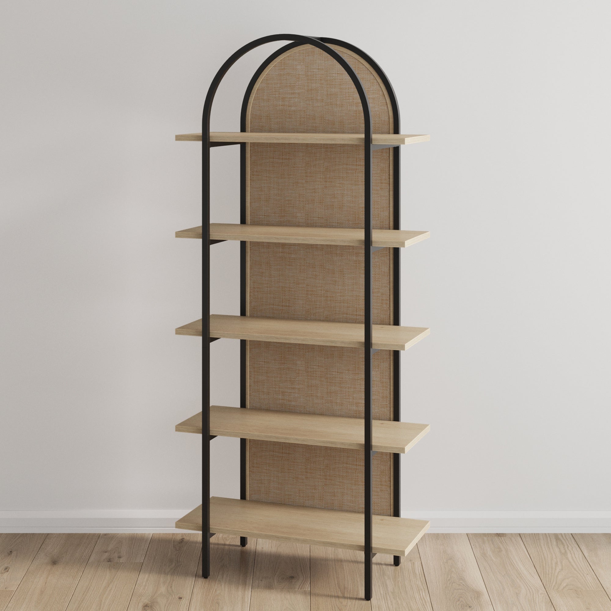 Étagère Arche Bohème en Rotin et Bois