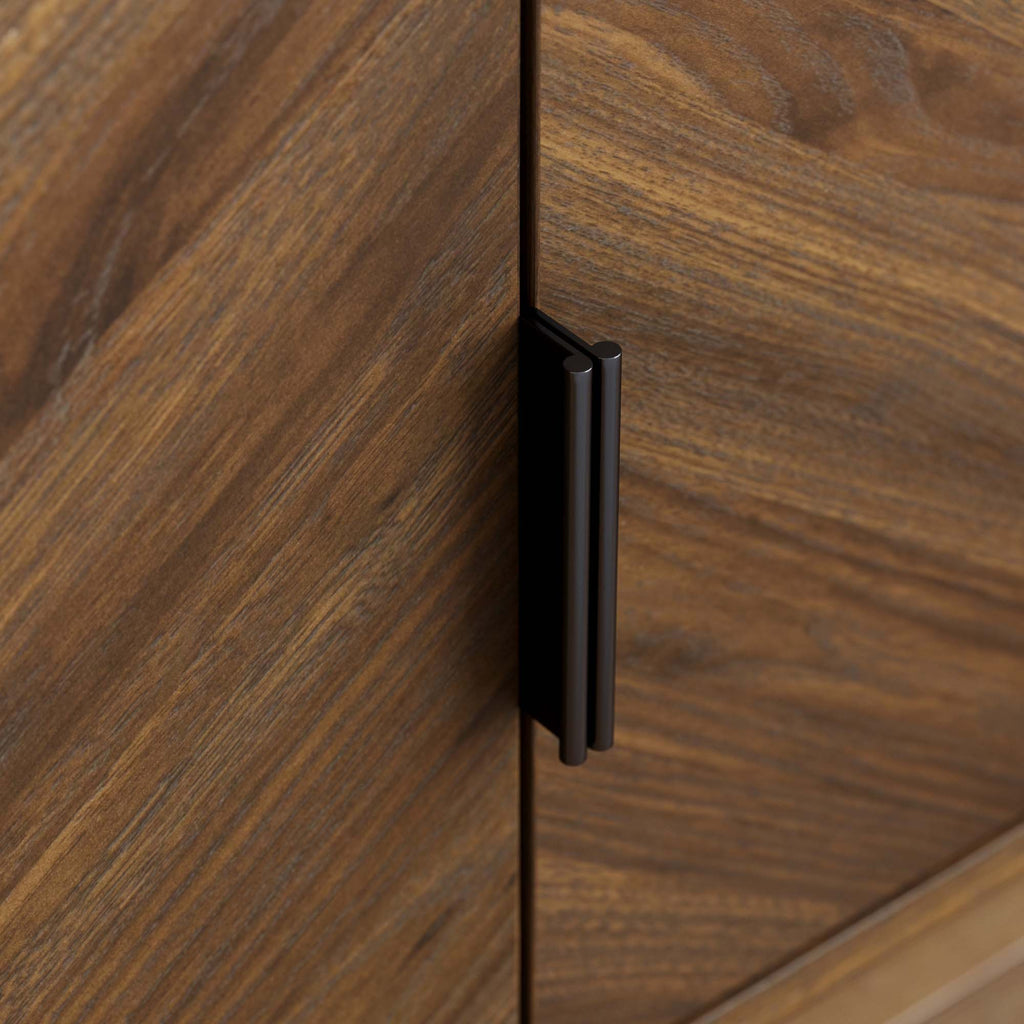 Meuble TV en bois à chevrons Noyer