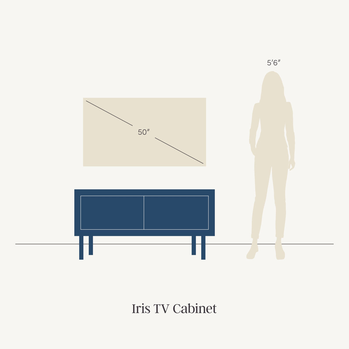 Meuble TV ou console média en chêne clair cintré